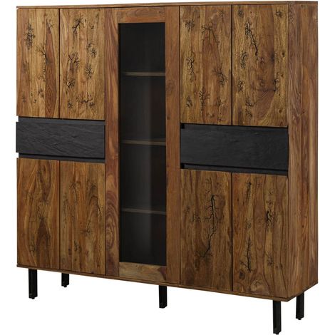 Credenza in legno di Sheesham 158x40x160 naturale grezzo LICHTENBERG 101 (1/4)