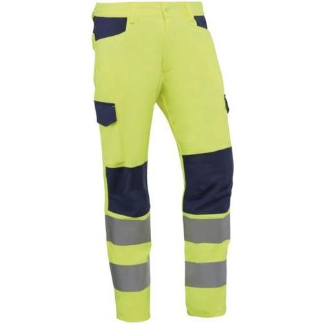 Pantalon JUBA alta visibilidad bicolor amarillo/marron Makati HV745 talla 3XL