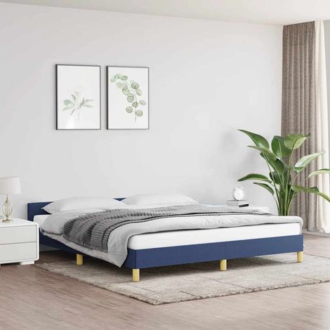 Estructura de cama con cabecero sin colchón tela azul 180x200cm vidaXL (1/5)