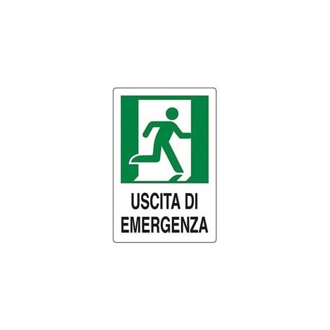 CARTELLO USCITA DI EMERGENZA A DESTRA- - cm.20x30h. - 10 pezzi