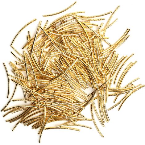 Perles D Espacement Tube De Nouilles - Courbées Torsadées En Laiton - Pour Fabrication Bijoux DIY - 200 Pièces
