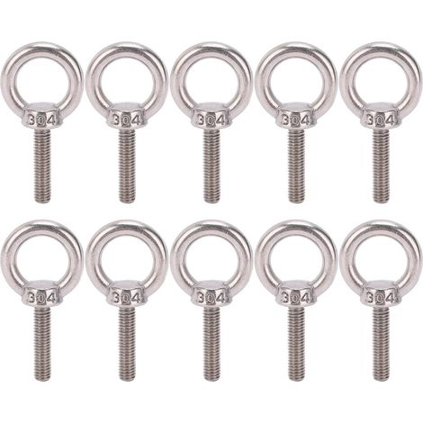 Boulons à œil De Levage M6, Lot de 10, Fixation à Anneau Robuste en Acier Inoxydable 304 pour Machines Et Projets Structurels (1/5)