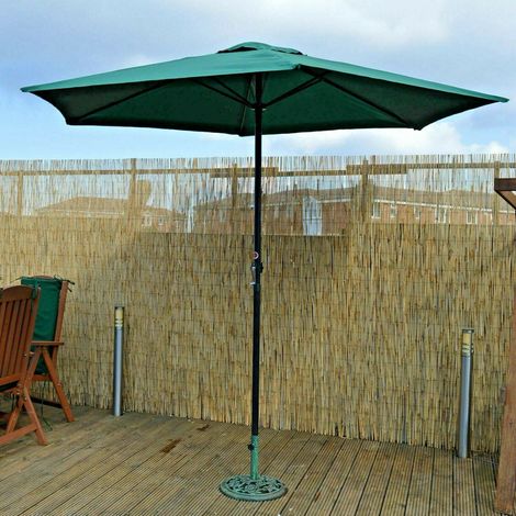 2.7m Wind Up Garden Parasol with Aluminium Shaft Green (1/6)