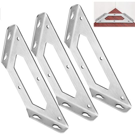 Lot de 10 connecteurs d'angle en acier inoxydable - Pour étagère, armoire, table, chaise, bois (1/5)