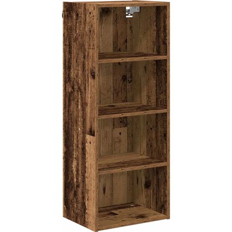 Armoire suspendue bois ancien rangement efficace 40 x 29,5 x 100 cm en bois d'ingénierie marron (1/5)