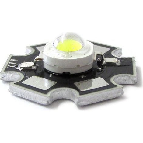 Power Led 1W Bianco Naturale 4000K-4500K 100 Lumen 350mA 3-3.4V Piastra Dissipatore Inclusa