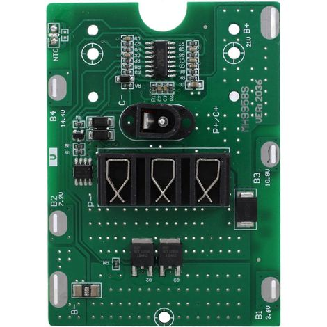 Lot de 2 modules BMS 5S 20A 18V/21V Li-Ion pour outils électriques, carte de charge externe avec protection thermique NTC et connecteur CC (1/5)