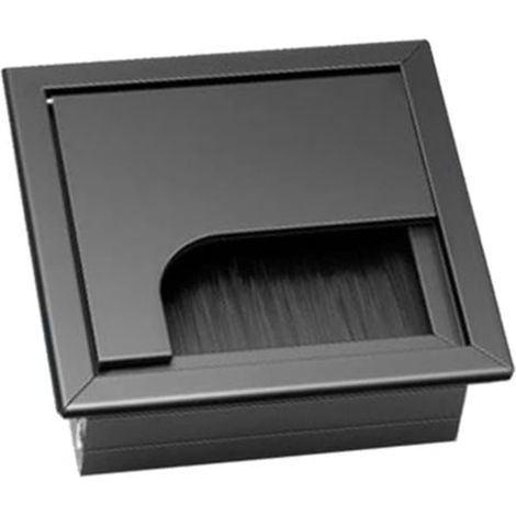 Kabelabdeckung aus Aluminiumlegierung, dicke und robuste Platte, zur Abdeckung von Kabeldosen, geeignet für Büros und Kabelmanagementbereiche. Kabelabdeckung aus Aluminium, 80 x 80 mm (matt schwarz).