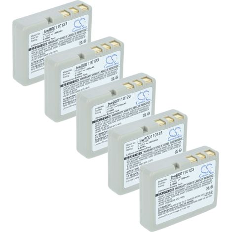 vhbw 5x batería compatible con Casio IT-G500 escáner códigos de barra, TPV (1850 mAh, 3,7 V, Li-Ion)