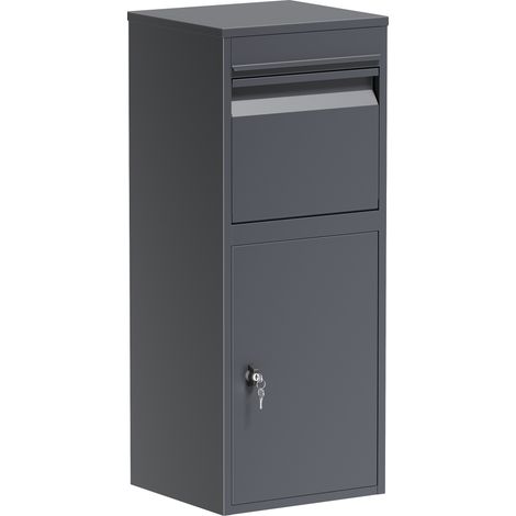Wiltec Paketkasten anthrazit 410 x 380 x 1020 mm, Paketbox Zuhause, private Paketannahme passend für Pakete und Päckchen, Standbriefkasten Stahl (1/5)