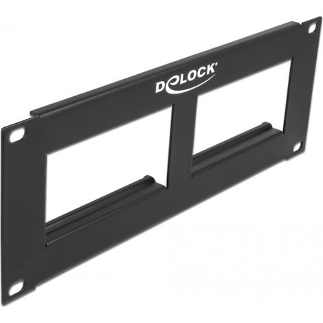 Delock Recorte del panel de conexiones Easy 45 10 2 x 90,5 x 45,2 mm, 2U, negro