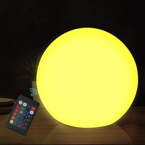 Boule flottante à LED, veilleuse étanche de 3 pouces avec télécommande, 16 couleurs RVB et veilleuse à gradation, très adaptée aux enfants ou à la décoration