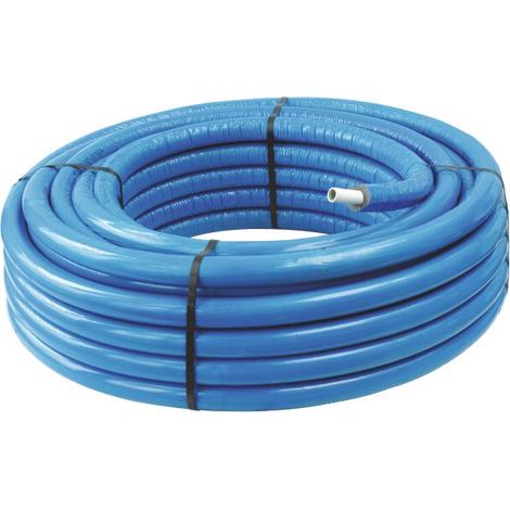 Tube multicouche Ø16 isolé bleu en couronne 50m - Isolant 8mm