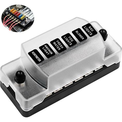 royaluxe - 1Pcs 1 entrée 6 Sorties boîte à fusibles négative Positive indépendante sans pièce de fusible pour Bateau Auto Camion Voiture (1/5)