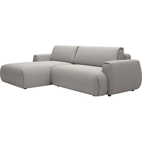 Divano letto angolare sinistro in tessuto ciniglia grigio - MONELIA (1/5)