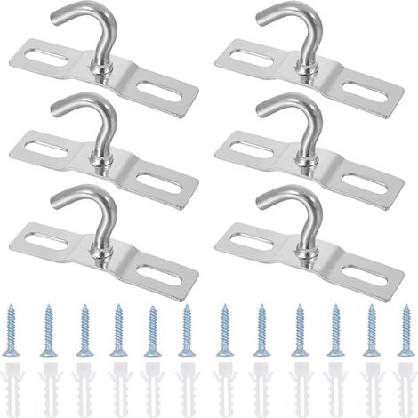 6 Stück – Deckenhaken – Hakenplatten – Deckenmontageplatte – Robuster Stahl-Deckenhaken mit Schrauben für Hängelampe, Pflanze, Korb, Ventilator (70 mm)