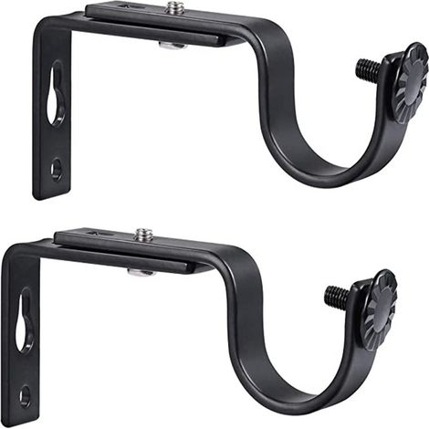 11.3CM Black Telescopic Curtain Bracket, Curtain Mounting Bracket, Side Clip, Adjustable Curtain Hanging Bracket (1/5)