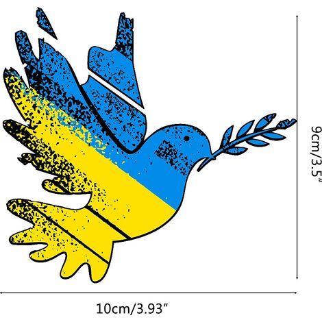 Autocollant « Paix en Ukraine » avec colombe de la paix, autocollant décoratif pour voiture, lunette arrière, réfrigérateur, meubles, autocollant résistant aux UV (1/4)