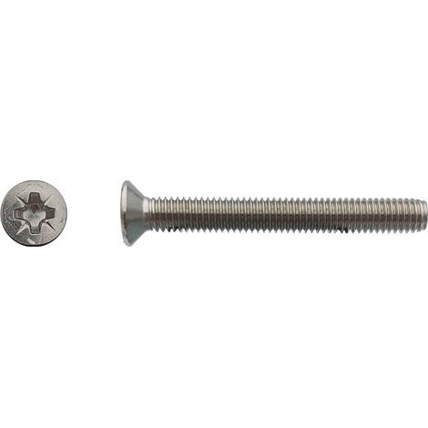 200 Vis Métaux Tête Fraisée Pozidriv 5 x 60 mm - DIN 965 - Inox A4 - D-Work