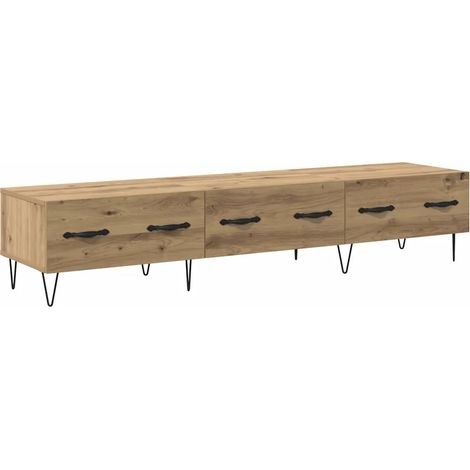 Meuble TV minimaliste moderne avec tiroirs 150 x 36 x 30 cm en bois d'ingénierie chêne artisanal (1/5)