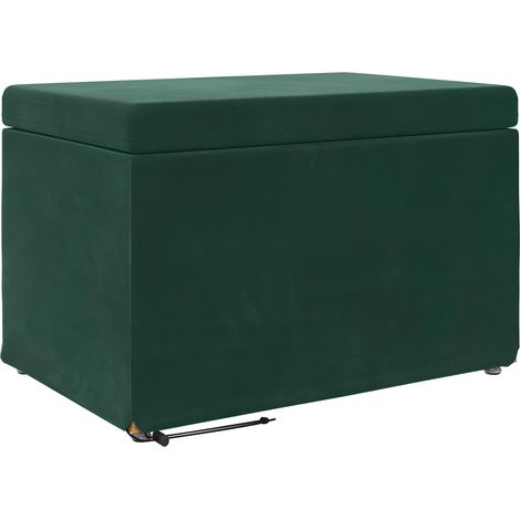 Tabouret Vert foncé 61 x 41 x 40 cm Velours et Bois Composite (1/5)