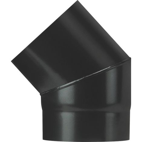 Save GOMITO 45  ° PER STUFA A LEGNA PORCELLANATO PLUS LIGHT Col. Nero opaco  EE  cm. 12