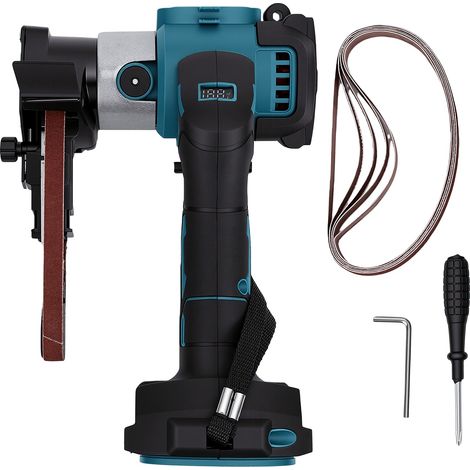Ponceuse à bande sans fil adaptée à la batterie Makita BL1815 BL1820, meulage du bois et du métal, bras rotatif à 170 °, lime à bande sans balais avec lumière (1/5)