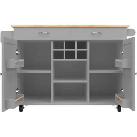 Isola cucina moderna 102 x 45 x 92 cm grigia con contenitore (1/5)