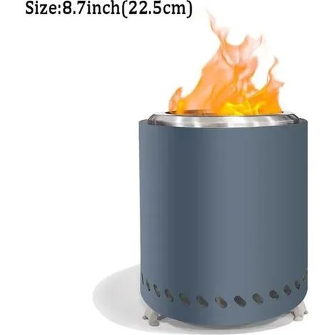 Brûleur portable en acier inoxydable, mini poêle à bois, foyer pour feu de camp, brasero sans fumée pour camping en extérieur, réchaud de cuisson portable (1/4)