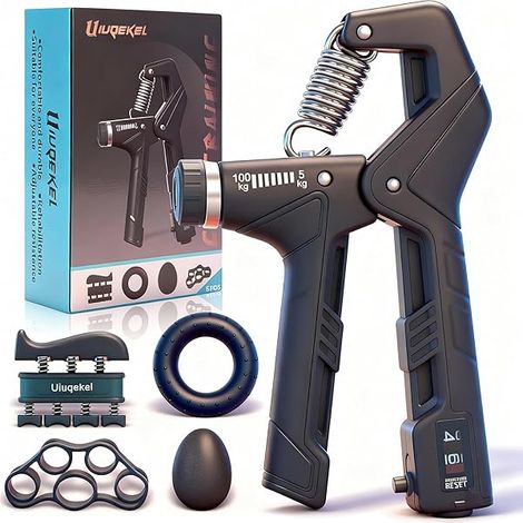 Grip Strengthener - 5-Pack Adjustable Hand Gripper Set 11–220 Lbs - Home Gym Forearm Training Equipment - 5 Units (1/5)