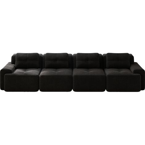 ELVMI Modulares Sofa 4-Sitzer aus Cordstoff mit Tiefer Sitzfläche und Rutschfester Basis, Schwarz (1/5)