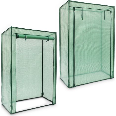 2x Serres de jardin à tomates Tente pour plantes Protection des légumes Toit 150 x 100 x 50 cm, en PE, vert