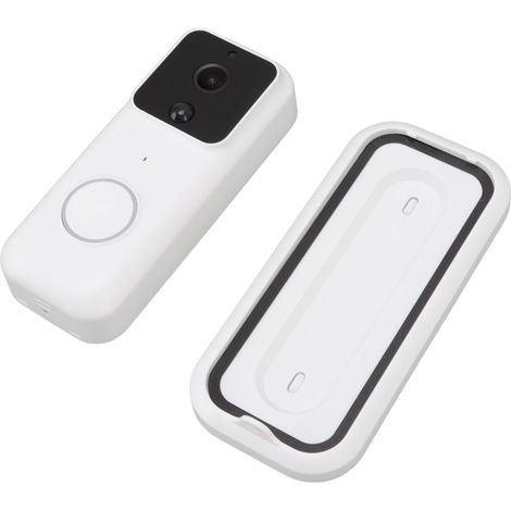 Sonnette vidéo sans fil HD 1080p avec vision nocturne, microphone clair, surveillance à distance via Wi-Fi et application Tuya (1/5)