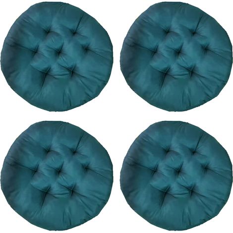 Lot 4 Coussins Chaise Ronds 40cm Extérieur, Lavables, Sol/Assise, Housse Intérieur/Extérieur (1/5)
