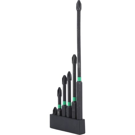 Jeu de 6 embouts cruciformes tournevis électrique, acier allié qualité industrielle, magnétiques, visserie professionnelle, accessoires perceuse, forets cruciformes aimantés, lot de 6 pièces. (1/5)