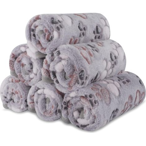Couvertures pour chiens et chatons, lot de 6 tapis en flanelle et épaisse douce lavables pour chiots et chatons de petite et moyenne taille (60x40cm) (1/5)