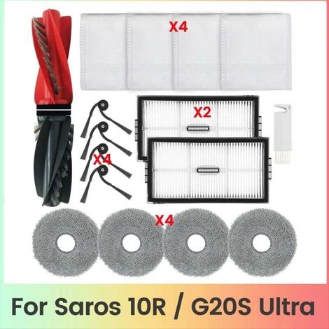 Kit d'Accessoires 17 Pièces pour Aspirateur Robot avec Brosse Filtre Tampons et Sacs à Poussière (1/4)