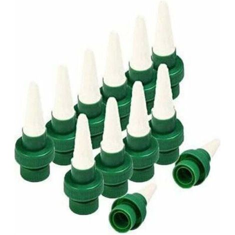 Lot de 12 pots de fleurs en céramique pour arrosage automatique des plantes avec goutte à goutte et pointes d'arrosage automatique pour fleurs, système d'arrosage intérieur extérieur (1/4)