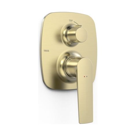 Pièce apparente pour boîtier encastré Rapid‑box 2 voies Loft Cava doré - TRES 22228101CA
