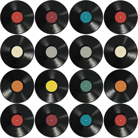 décoration de disque vinyle dossiers pour l'esthétique murale faux vinyles muraux room decor décoration pour ornement mural PVC Black (1/5)