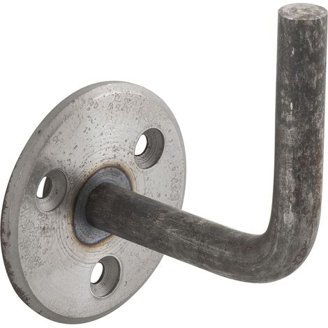 IAM DESGIN Handlaufträger mit Anschweißende - Handlaufhalter mit ø 64mm Rosette, Schmiedeeisen (1/5)