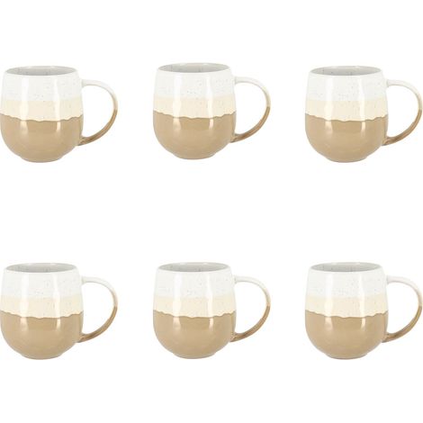 Lot de 6 mugs en grès 44cl, RIGA