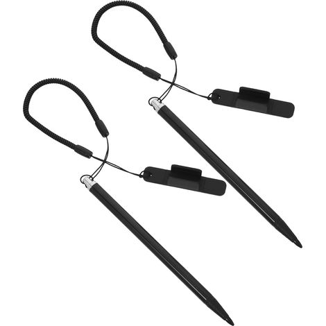 Stylet Noir Écran Tactile Résistif en Aluminium 2 Pièces Lanyard et Clip, pour Pos et Appareils Industriels, Navigation, Protection de L’écran, Design Ergonomique (1/5)