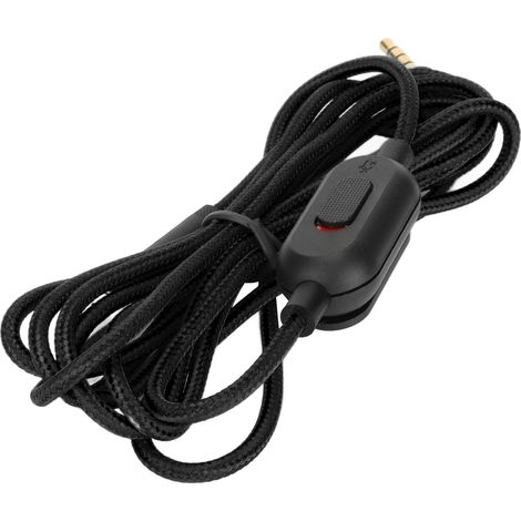 Câble casque gaming tissé noir – Contrôle volume/muet pour Logitech G Pro X/G433/G233 (1/5)