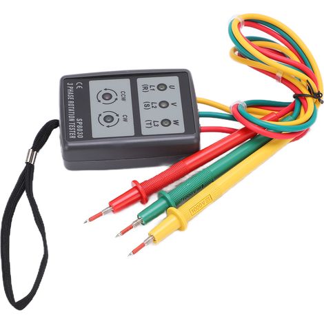 SP8030 Testeur de rotation de séquence triphasée compact, portable et sans batterie pour applications industrielles