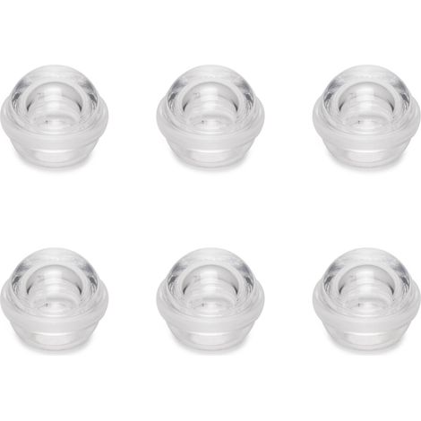 Emuca 4032420 Lot de 6 butées de porte hémisphériques adhésives, fixation au sol, Plastique, Transparent (1/5)