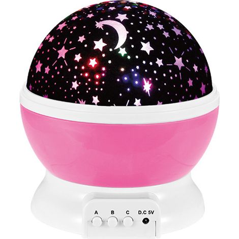 Projecteur Étoiles LED - Rotation Automatique - Alimentation USB ou Piles AAA - Veilleuse Multicolore - 1 Pièce (1/5)