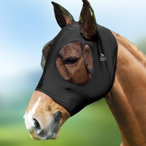 Masque Anti-Mouches pour Cheval, M, Noir. (1/5)