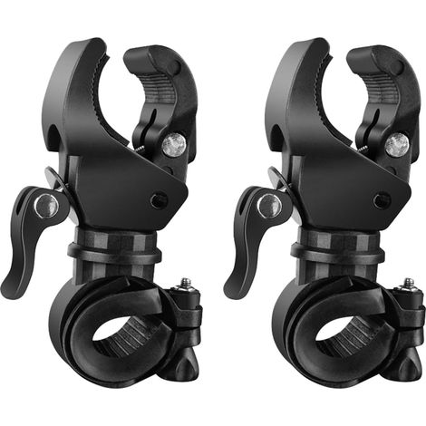 CCYKXASupports de Lampe de Poche à Rotation à 360°, Supports de Lampe de Poche pour VéLo avec Clip à Double Boucle, Support de Guidon et Pince de Serrage (1/5)