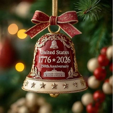 Cloche Décorative - Cloche en Acrylique pour Arbre de Noël - Décoration Patriote Anniversaire États-Unis - Ornements Accrochés pour Maison Jardin Fête - Lot de 1 (1/3)